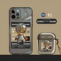 Black soft TPU mobile phone case with Mars Ticket graphic design for Apple iPhone