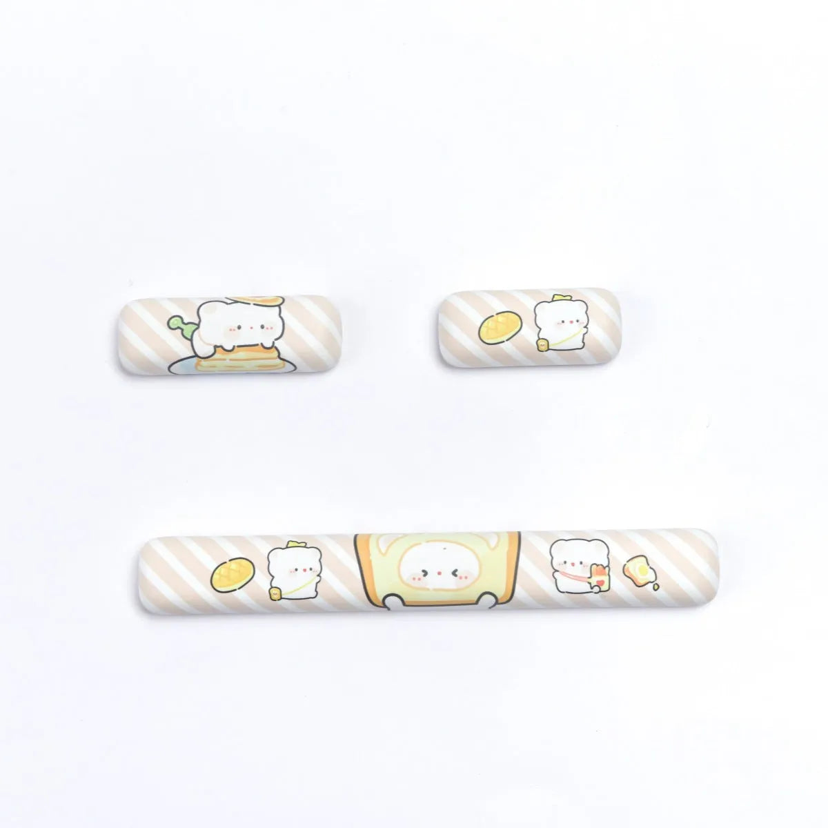 MOG Steamed Bread PBT key cap set with Bread Bear character design showing 143+3 keys for mechanical keyboards