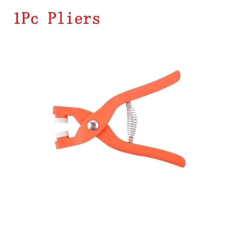 Stainless steel five claw suit buttons with pliers for no-sew clothing fastening on children's garments