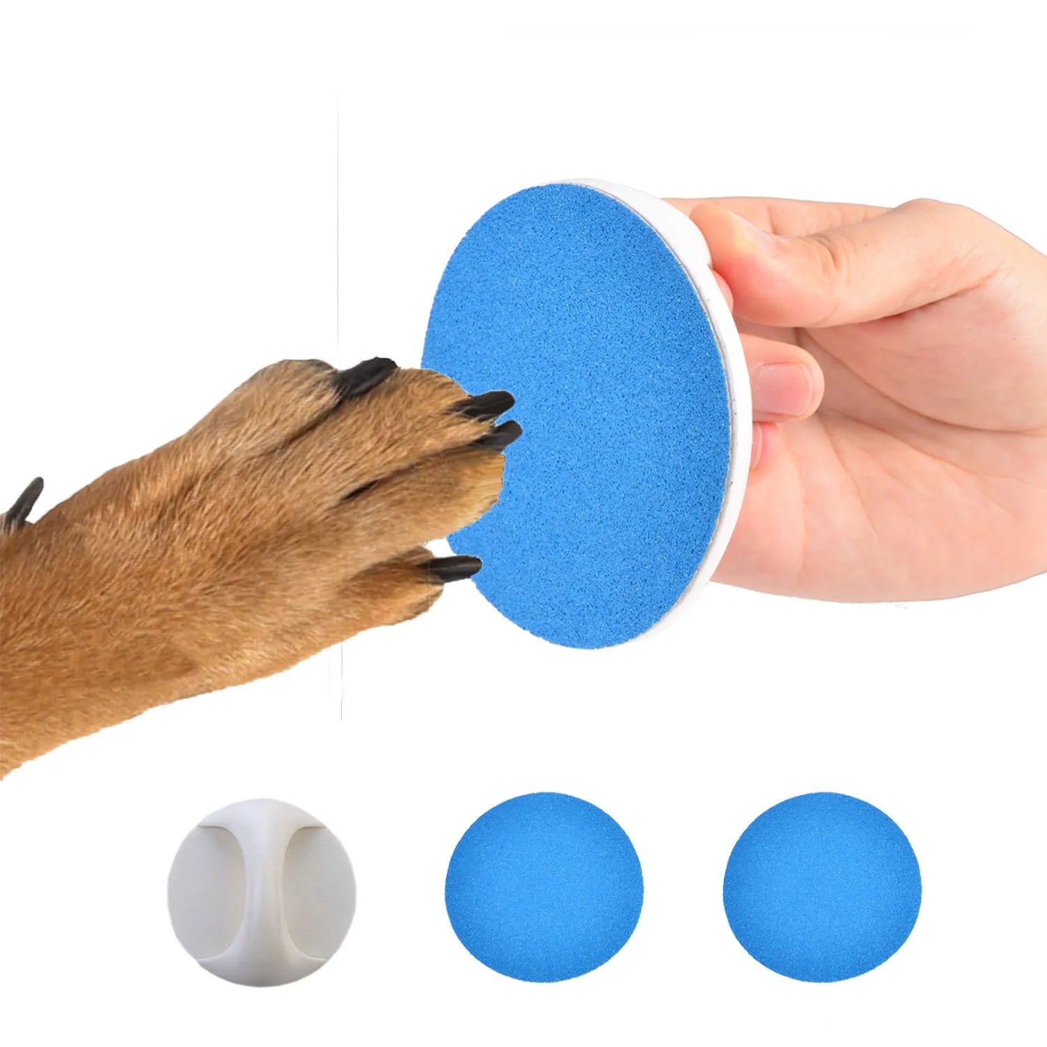 Square dog nail file board with ergonomic handle in chosen colour, showing replaceable sandpaper surface.
