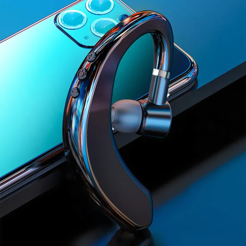 Wireless Bluetooth single ear headset in black or blue colour with in-ear design