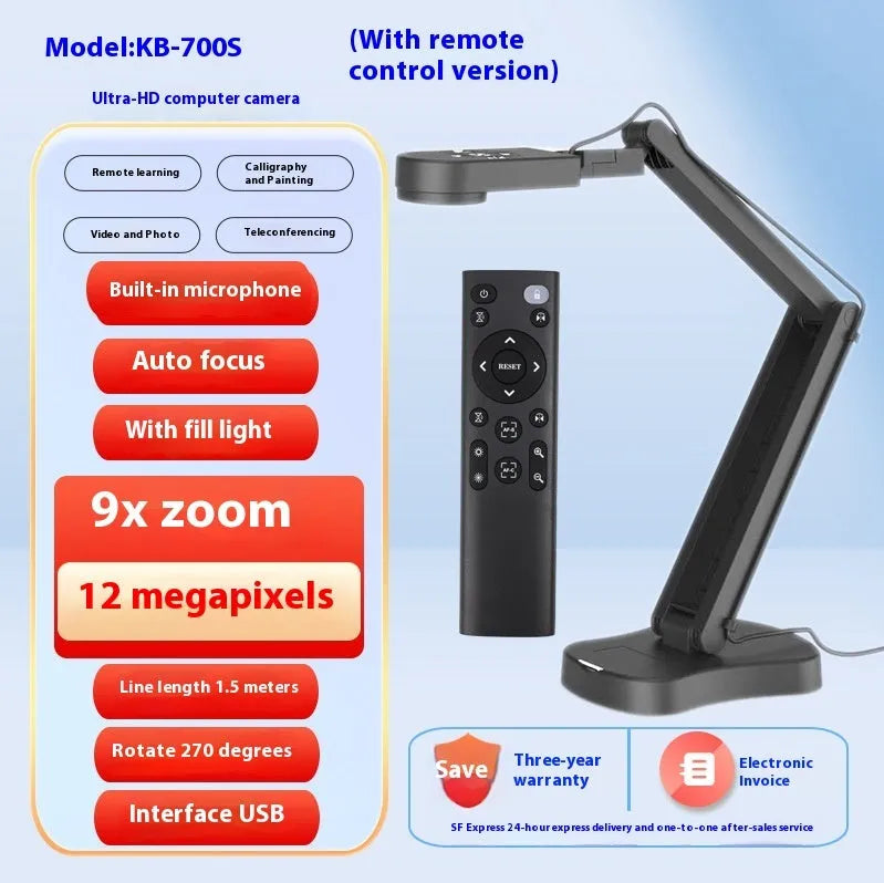 Computer live camera with auto focus and USB 2.0 connection for video calls and content creation