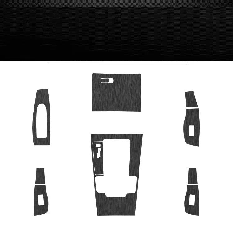 Car interior decorative adhesive film sticker kit for centre console and dashboard modification.