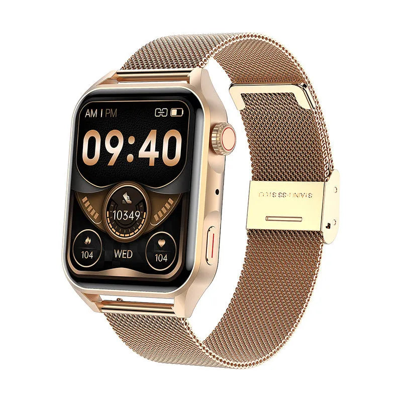 Smart watch with 1.8-inch AMOLED display on silicone wrist strap showing multi-dial screen