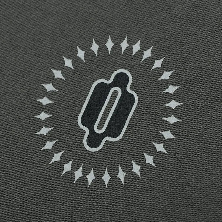 Men's grey cotton drop shoulder sweatshirt with loose fit and letter print design