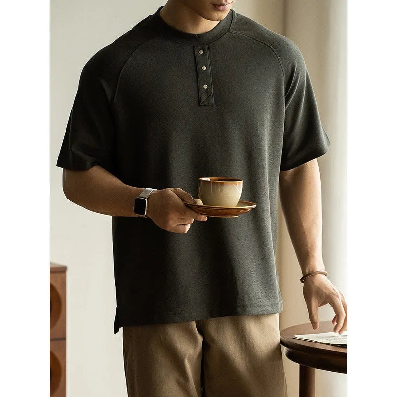 Casual raglan sleeve top in terry texture fabric available in three colours and five sizes