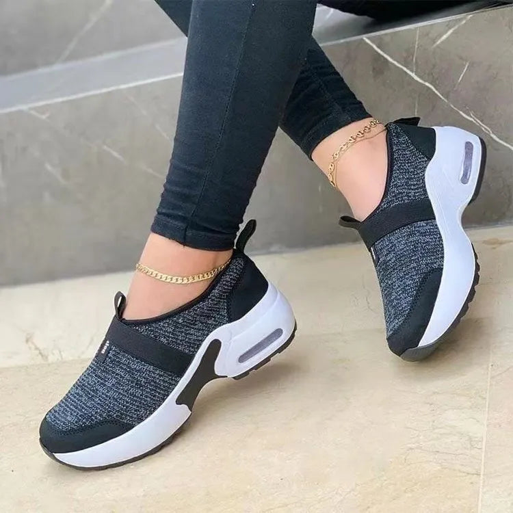 Women's lightweight mesh sneakers in multiple colours with round toe and non-slip rubber soles