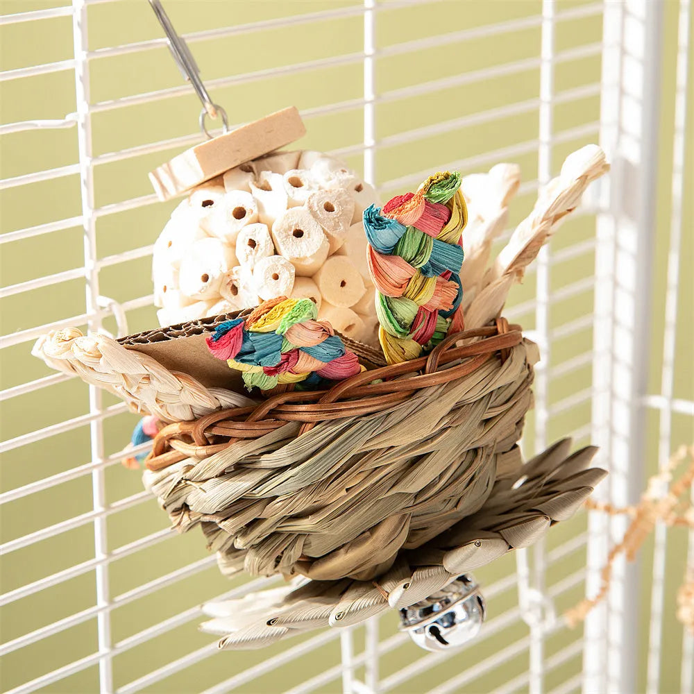 Parrot gnawing molar toy supplies three-set bundle for large birds including African Greys