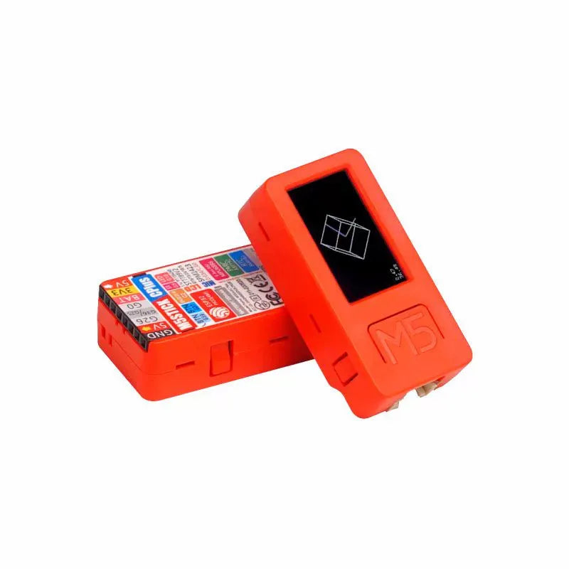 Official IoT development board with 1.14-inch colour screen, Type-C port, and two buttons on a PC enclosure