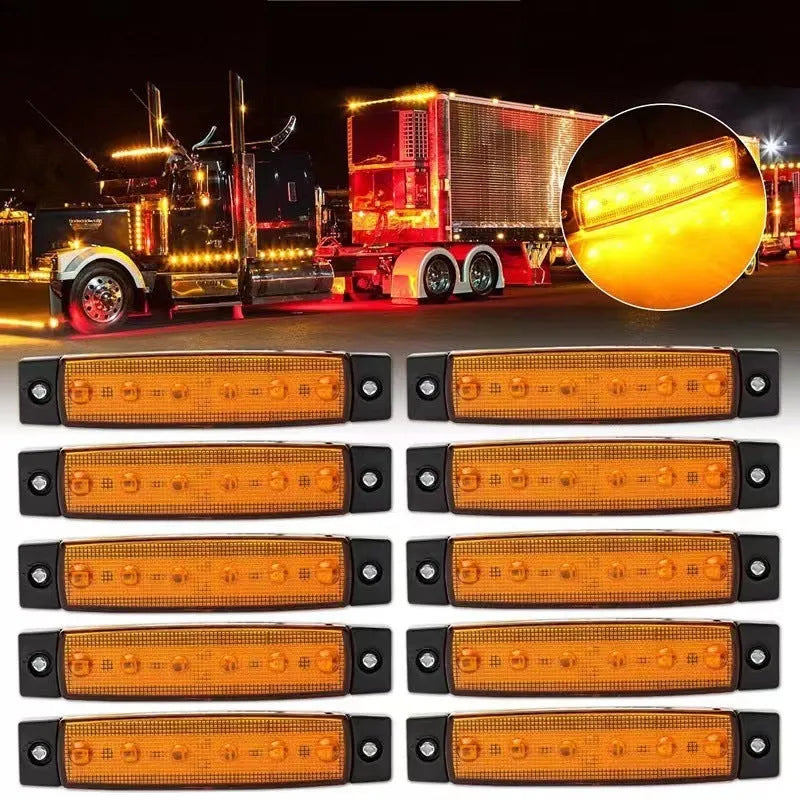 Trailer side warning light unit with SMD LEDs in red, yellow, white, blue, or green options