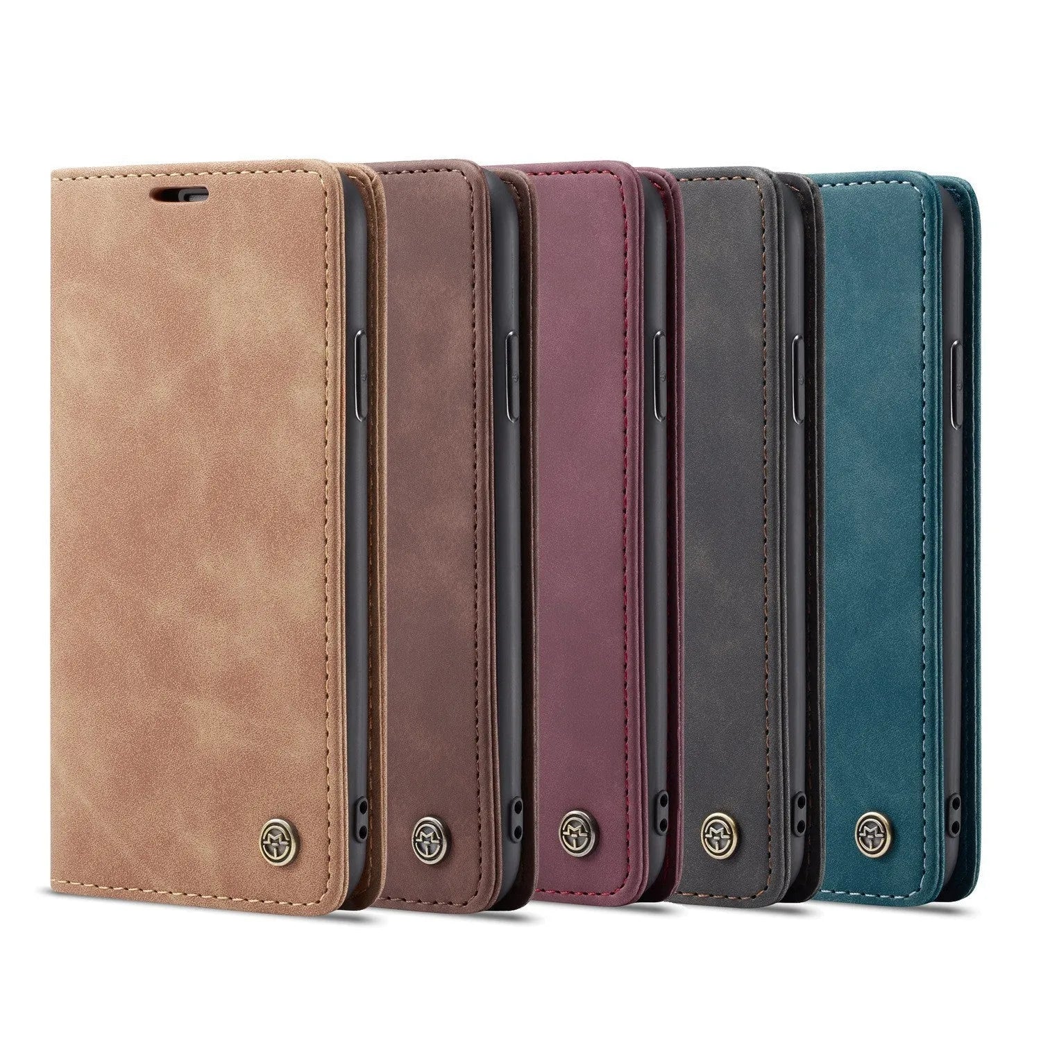 Black imitation leather magnetic flip phone case with card slot and invisible bracket for iPhone 14 Pro Max