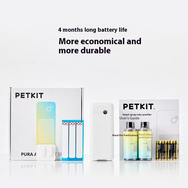 Smart spray pet odour removal machine with external bracket and purification liquid bottles