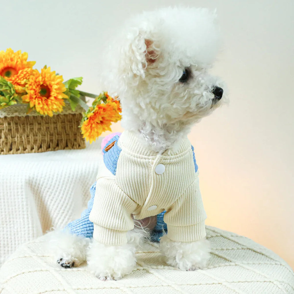Elf overalls pet clothing in polyester for dogs and cats size XS to XL