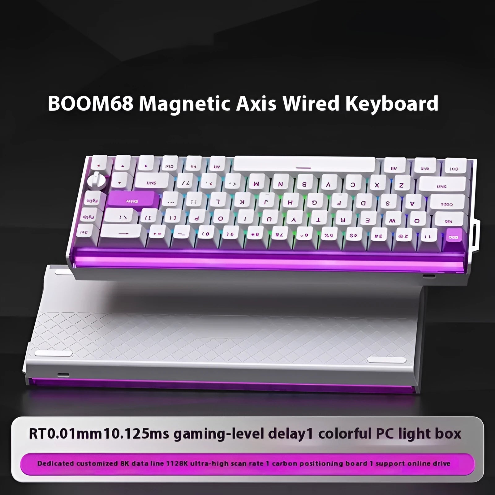 BOOM68 magnetic axis mechanical keyboard with RGB lighting and TTC King Axis SE switches