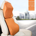 Memory foam car headrest pillow and lumbar support cushion set in various colour options