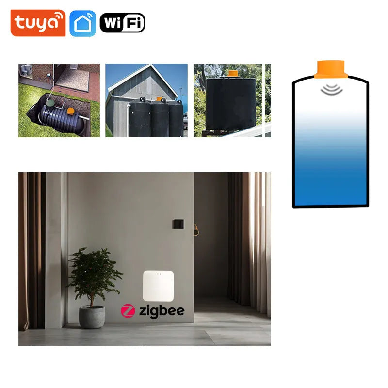 Wireless fluid level monitor for water and fuel tanks with mobile app remote control