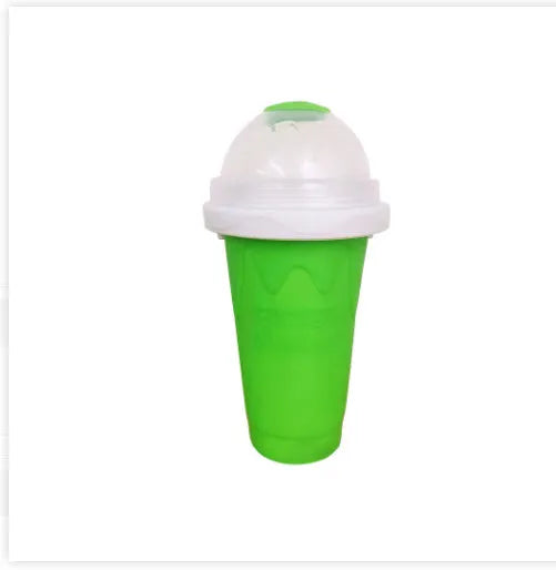 Blue quick refrigeration pinch cup with pinch activation for instant drink cooling
