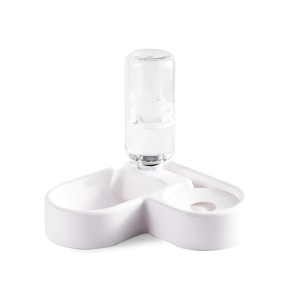 White pet water fountain for cats and dogs with food-grade construction measuring 22x26x16cm