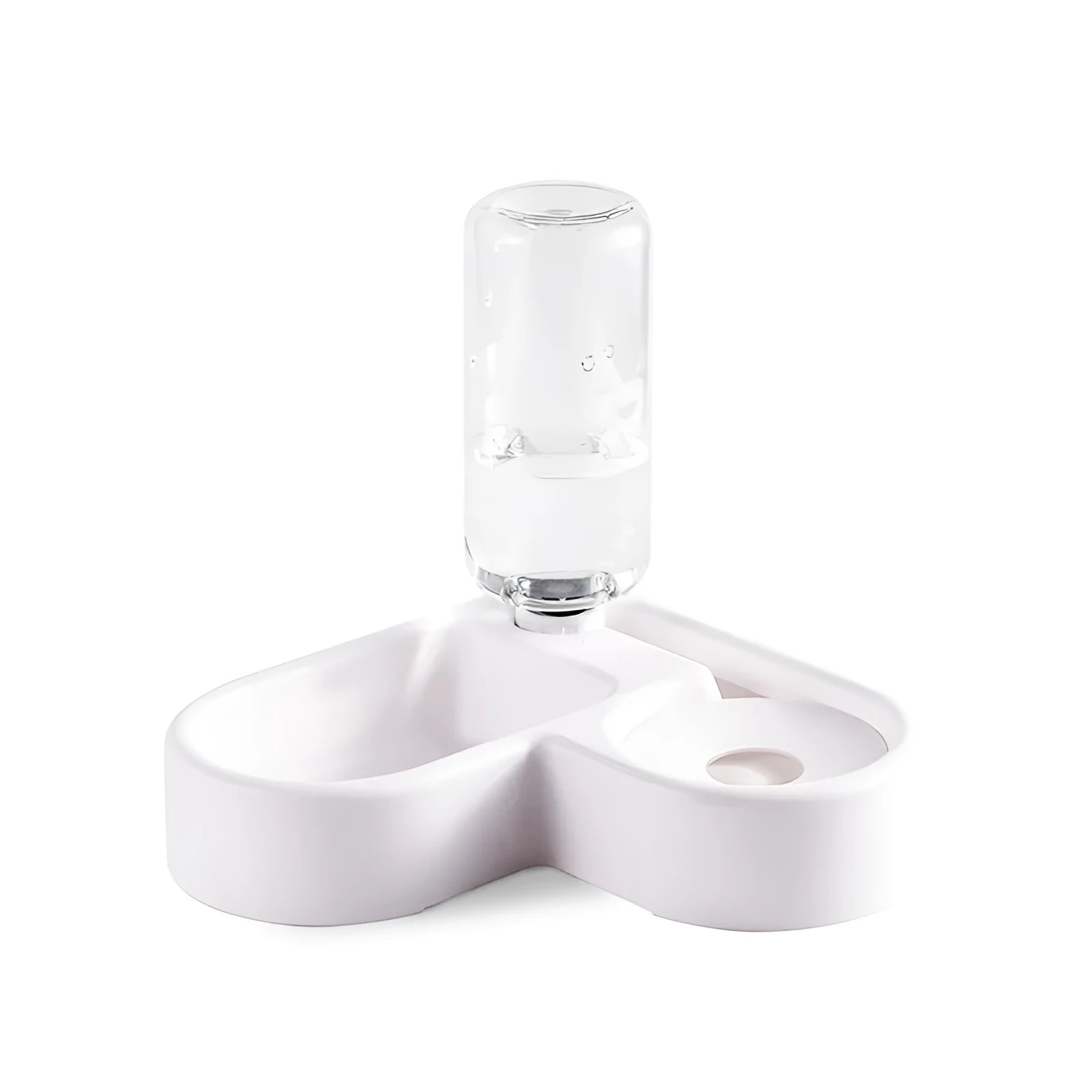White pet water fountain for cats and dogs with food-grade construction measuring 22x26x16cm
