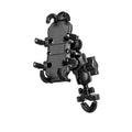 Aluminium alloy motorcycle phone bracket with eight claws and shock-absorbing mirror seat option