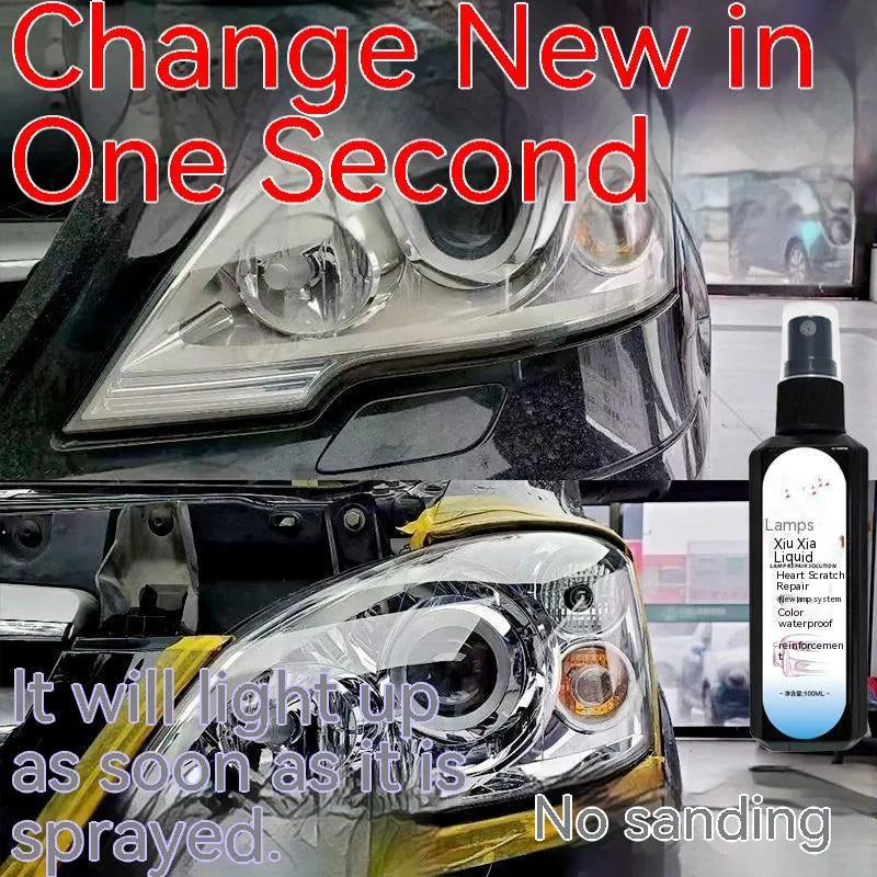 100ml bottle of car headlight restoration and repairing liquid for plastic lenses.