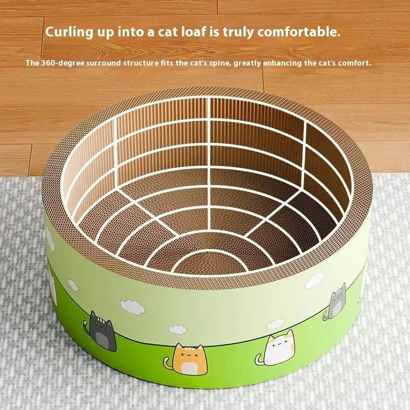 Round deep pit cat scratcher made of corrugated paper in 45cm or 50cm size for cats