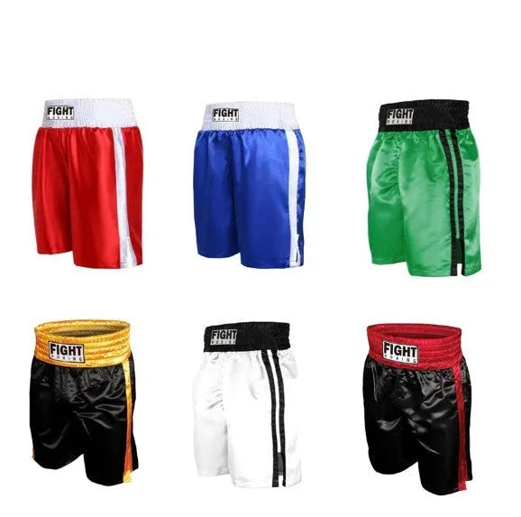 Boxing shorts for kickboxing training in multiple colour combinations with size options from XS to XXXL