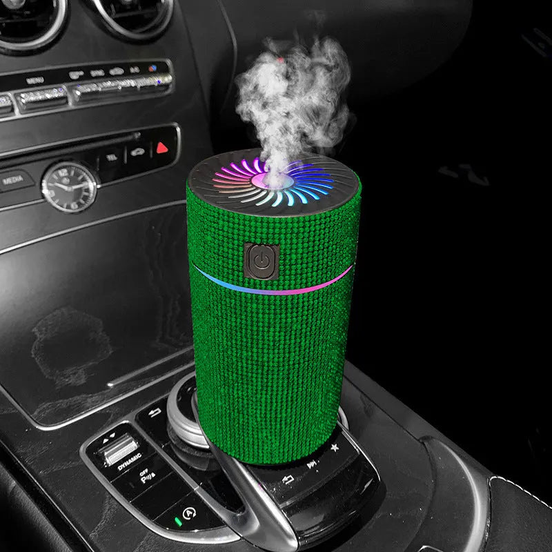 Car mounted air purification humidifier in diamond material with USB power cable