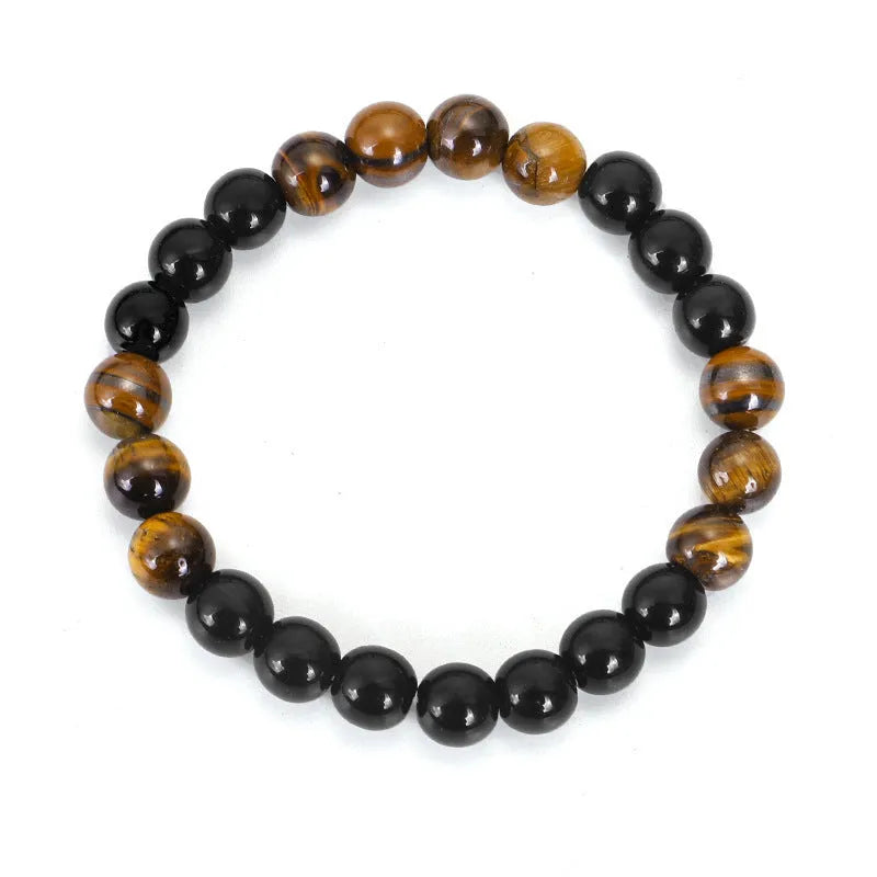 Tiger eye stone drop pendant necklace with tassel detailing on 81cm adjustable chain