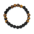 Tiger eye stone drop pendant necklace with tassel detailing on 81cm adjustable chain