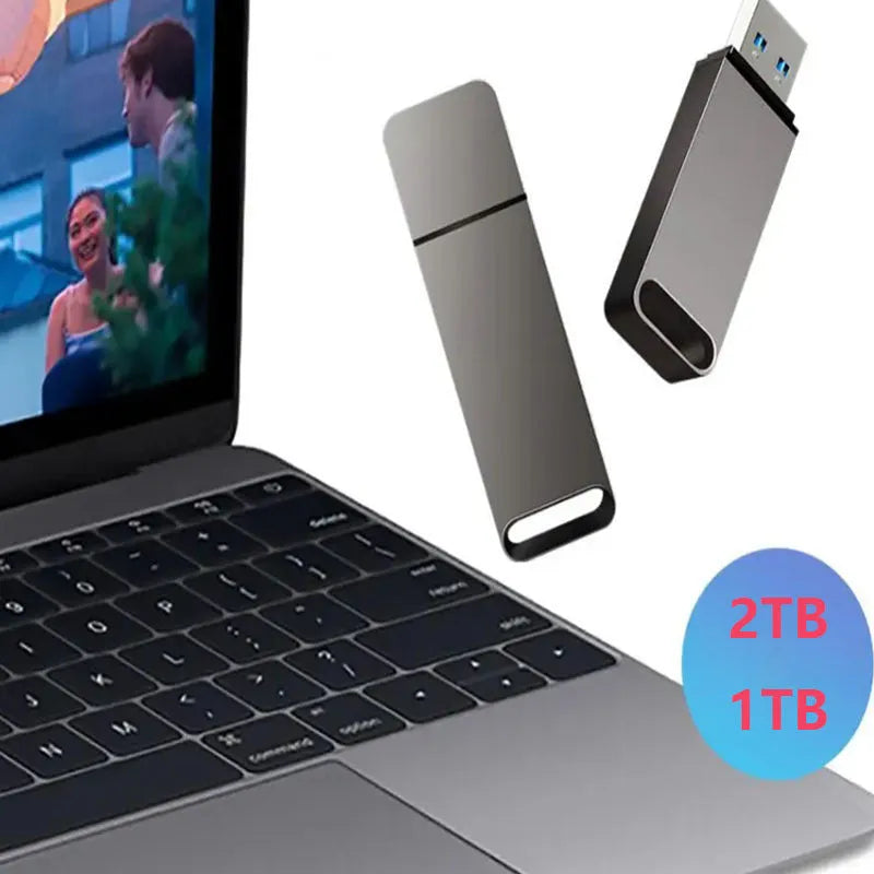 Metal USB flash drive in black, red, or silver with custom graphic printing option.