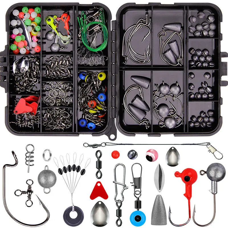 Weihe 257 pieces lure fishhook accessories suit in orange or black box for fishing