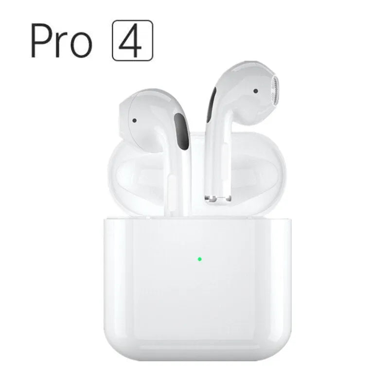 Pro4 Wireless Sports Bluetooth Headset in black or white, showing in-ear binaural design.