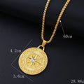 Geometric gold-tone alloy pendant necklace for women with an inlaid zircon stone.
