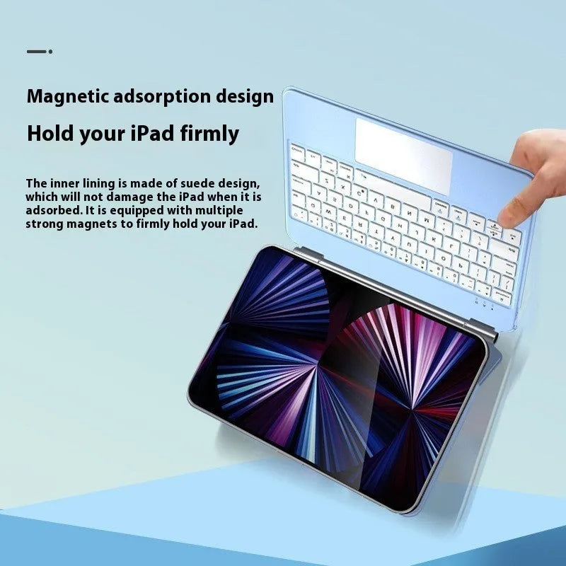 Wireless Bluetooth keyboard with magnetic protective sleeve for iPad tablets in five colour options
