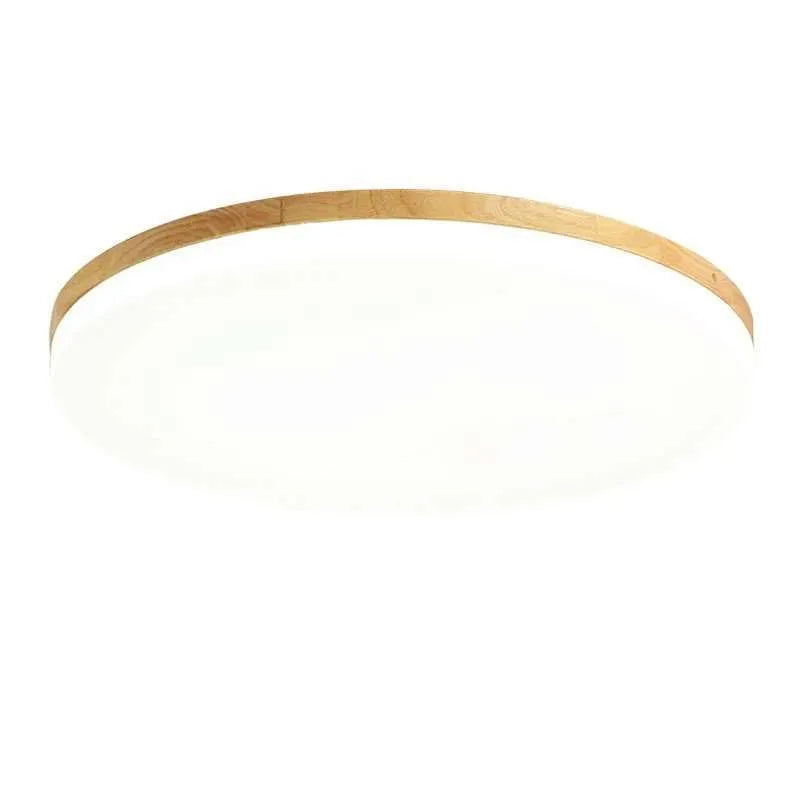 Japanese minimalist wood and acrylic LED ceiling lamp with three colour light settings.
