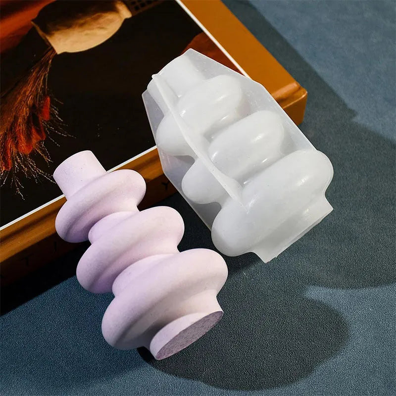 Three layer circle vase silicone mould for resin and decorative plaster casting crafts