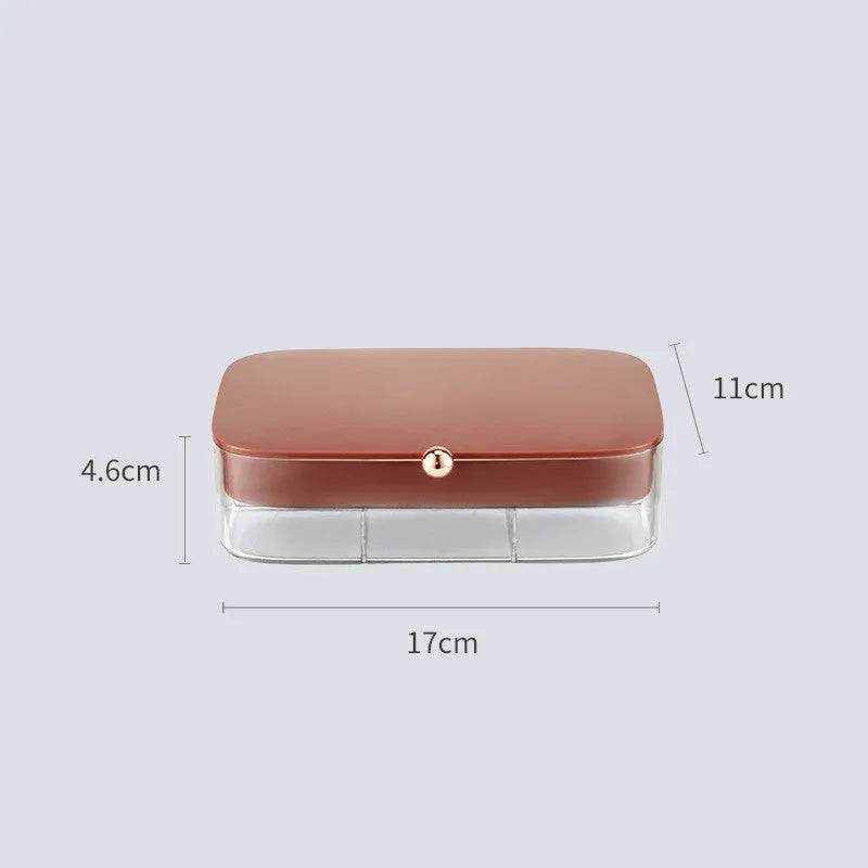 Modern minimalist jewellery storage box in green with multi-layer compartments