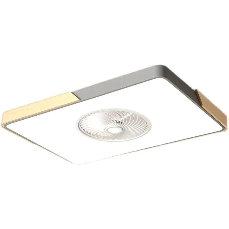 Nordic style ceiling fan light with solid wood blades for living room or bedroom