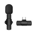 Black wireless lavalier microphone for mobile phones with Lightning and USB Type-C connector options