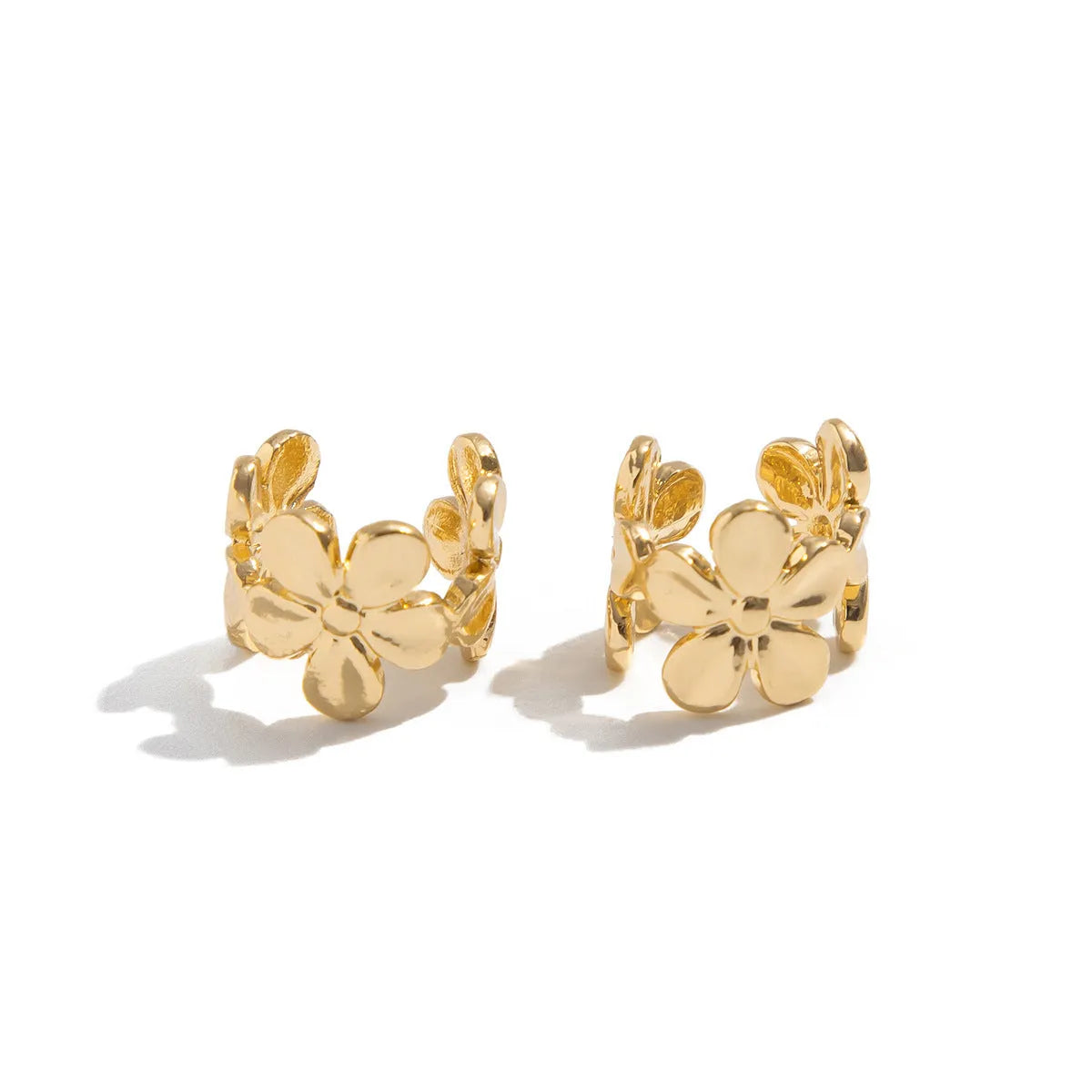 Gold electroplated alloy earrings with starfish and scallop shell designs for women's beach fashion