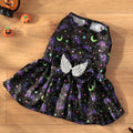 Angel wings Halloween dog costume in bright pumpkin colour showing wing design and size options