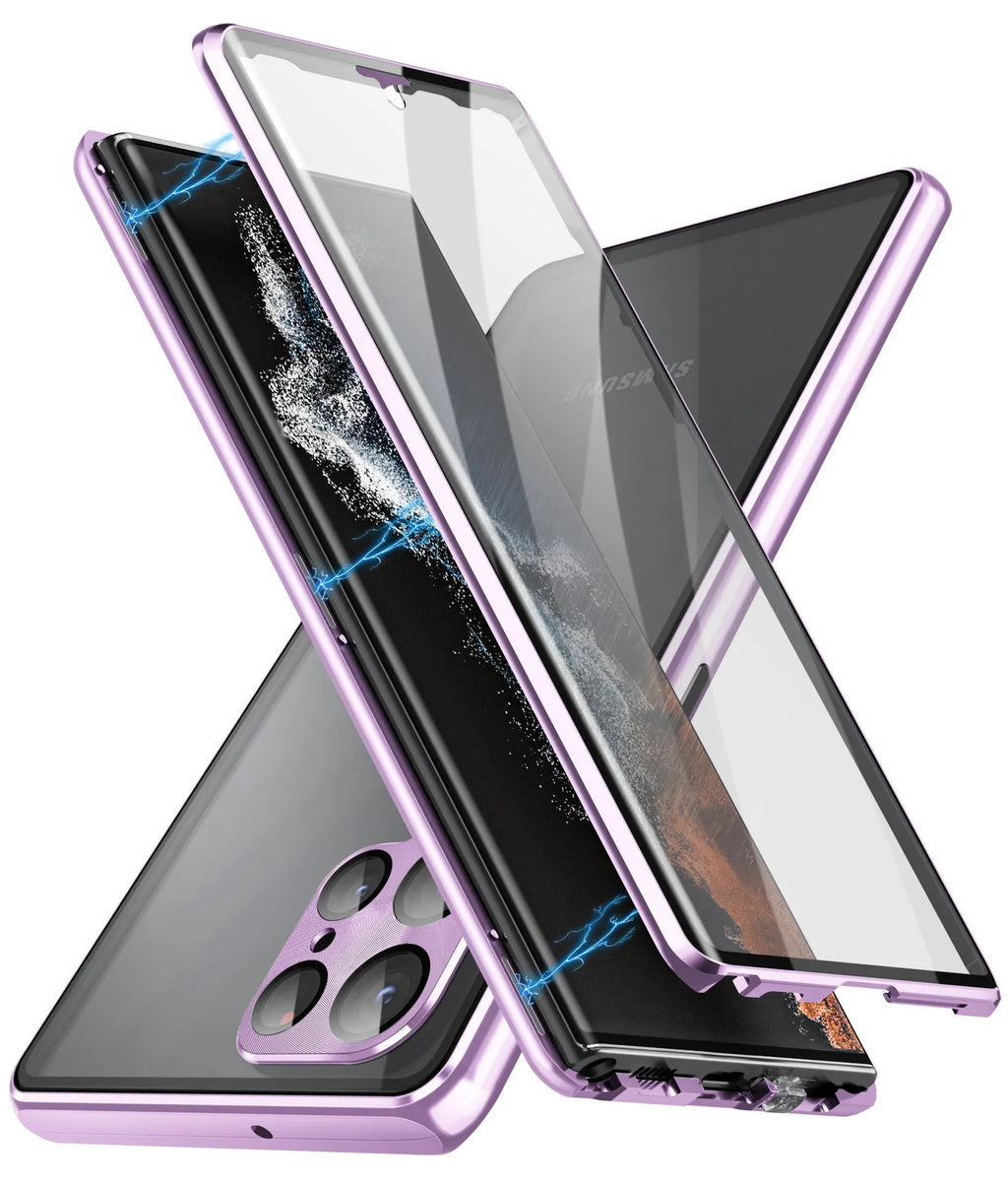 Samsung S24 Ultra magnetic phone case with mirror in multiple colour options.