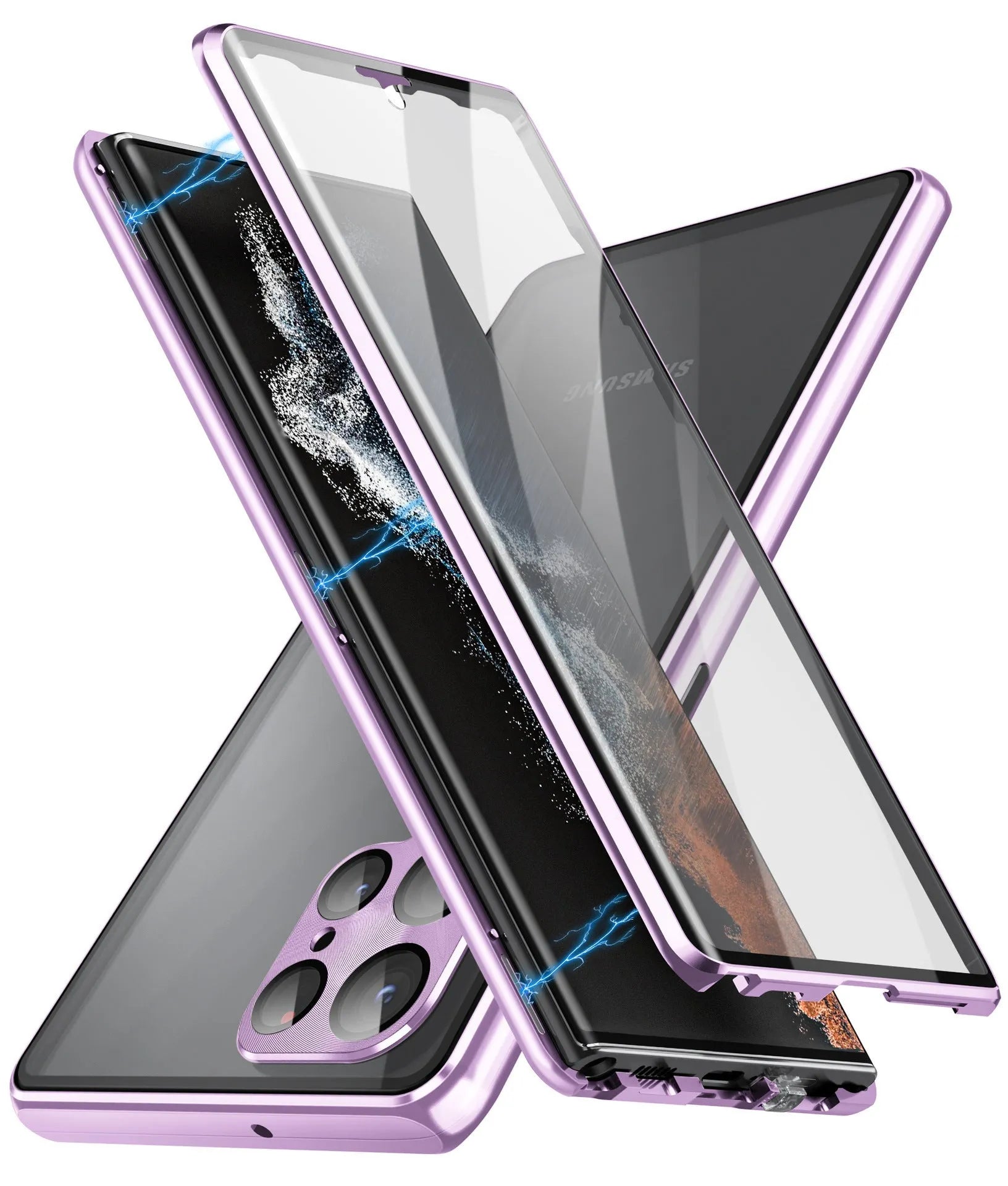 Samsung S24 Ultra magnetic phone case with mirror in multiple colour options.