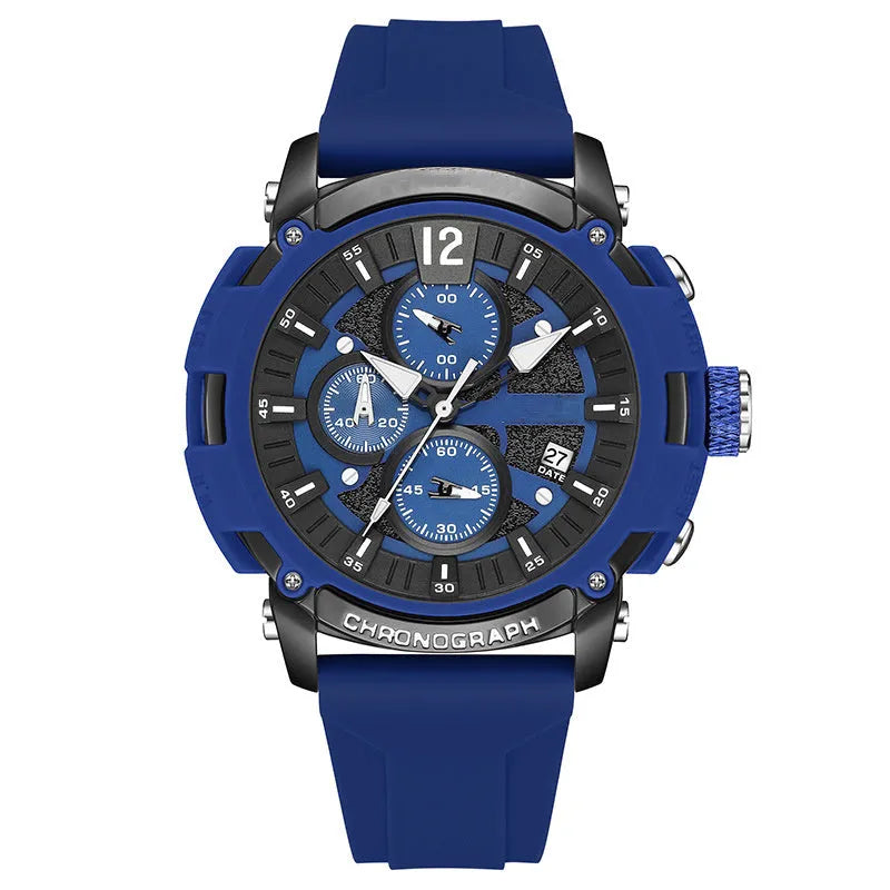 Men's multi-function watch with digital display, luminous hands, 51mm case, available in five colours