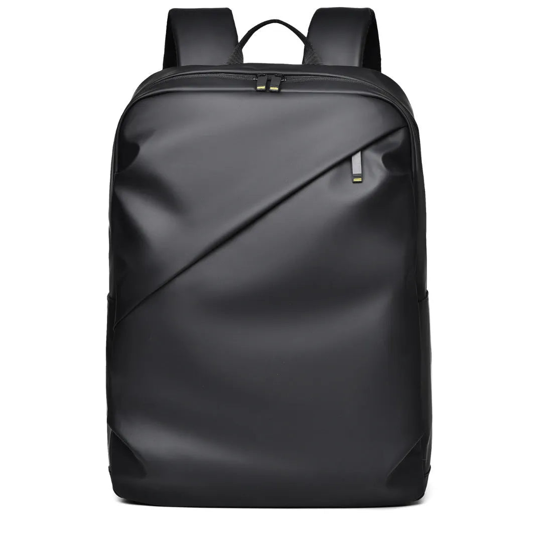 Large capacity waterproof backpack in black blue or grey colours made from PU leather with simple design