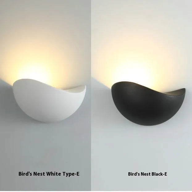 Black and white waterproof bird's nest design courtyard LED lamp with aluminium alloy shell