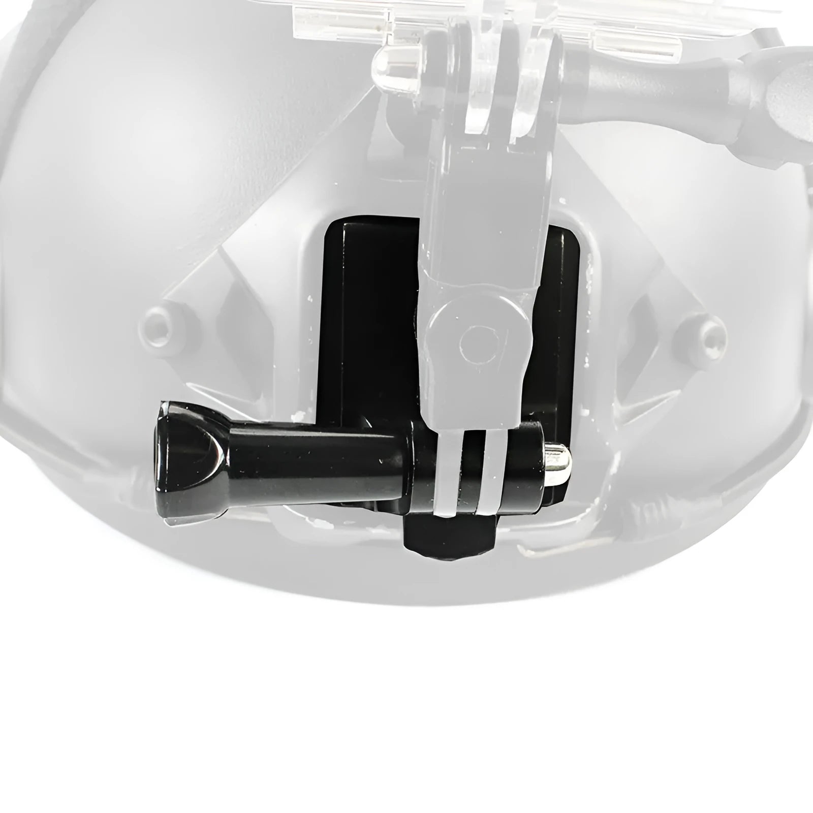 Black aluminium alloy and plastic helmet holder with quick release bracket for GoPro 3 and 4 cameras