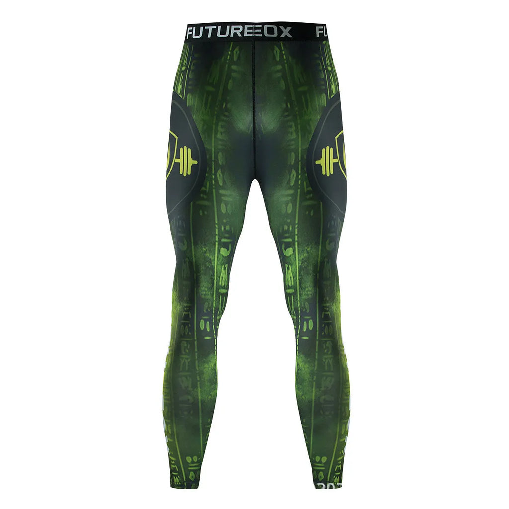 Men's stretch sports suit with ZF016 pattern printing for running and fitness activities