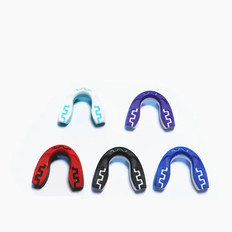 Adult boxing mouthguard with tooth socket free design in printed teeth colours for martial arts protection